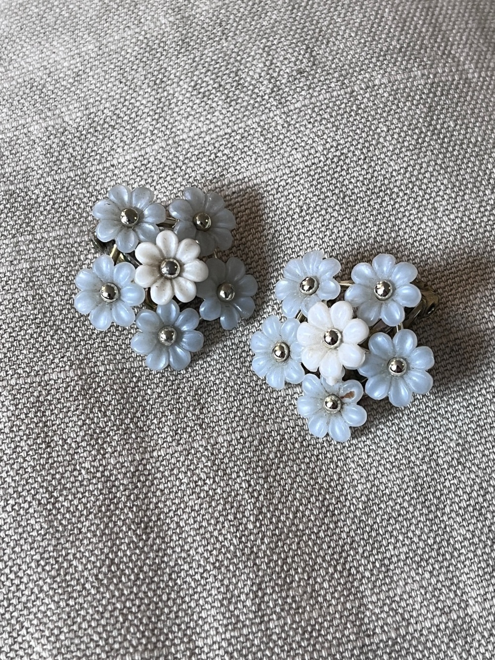 Floral clip on earring